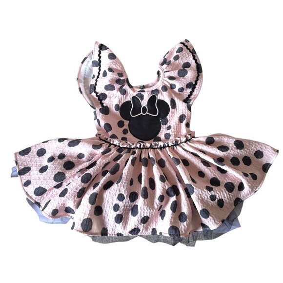 Pippa & Julie Other - Disney x Pippa & Julie Minnie Mouse Pink Polka Dot Flutter Sleeve Dress SZ 12M